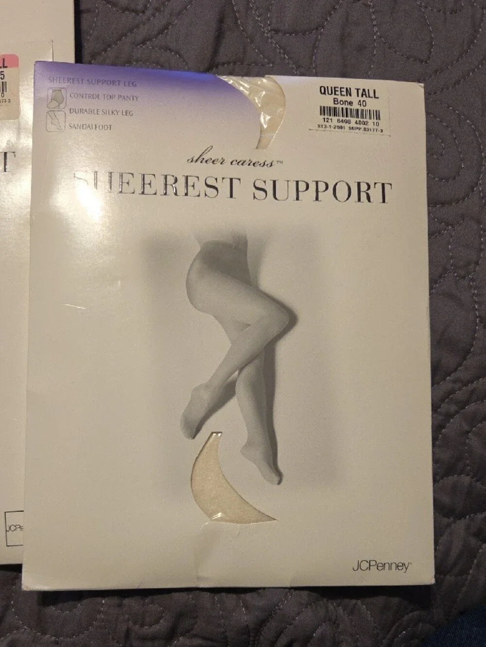 3 Sheerest Support Queen Tall Sheer Tights - Little Beige05 & Bone40